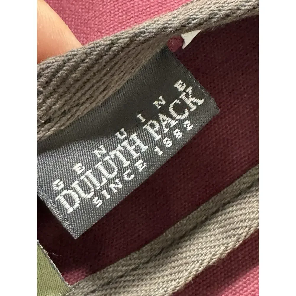 Duluth Pack Canvas Leather Strap Burgundy Shell Purse Shoulder Bag Small Clean